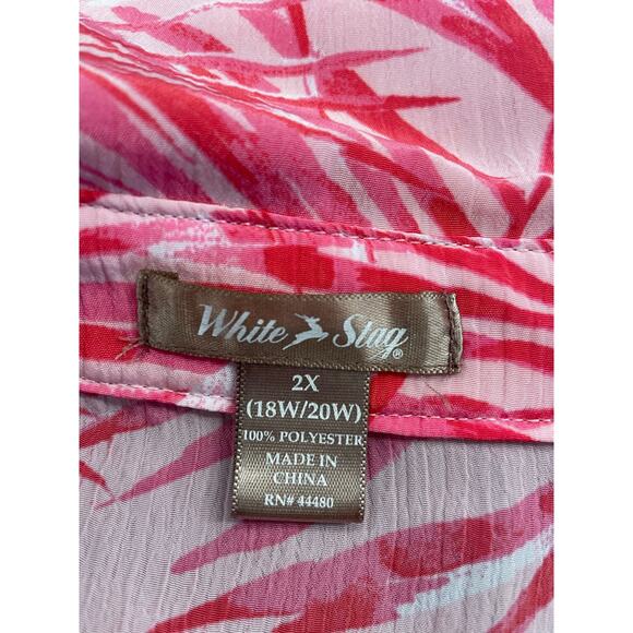 White Stag Pink layered tank and overshirt 2X   18W/20W - Picture 3 of 5